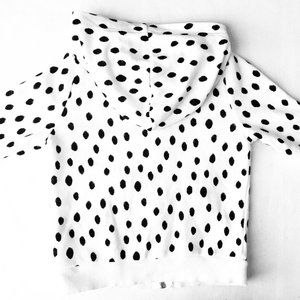 H&M Shirts & Tops - H&M Black & White Polka-Dot Hoodie H&M Shirts & Tops - H&M Black & White Polka-Dot Hoodie